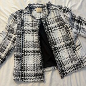 Elie Tahari Monochrome Tweed Jacket